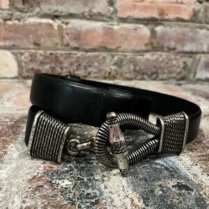 Black Leather Women’s Bag with Silver Accents